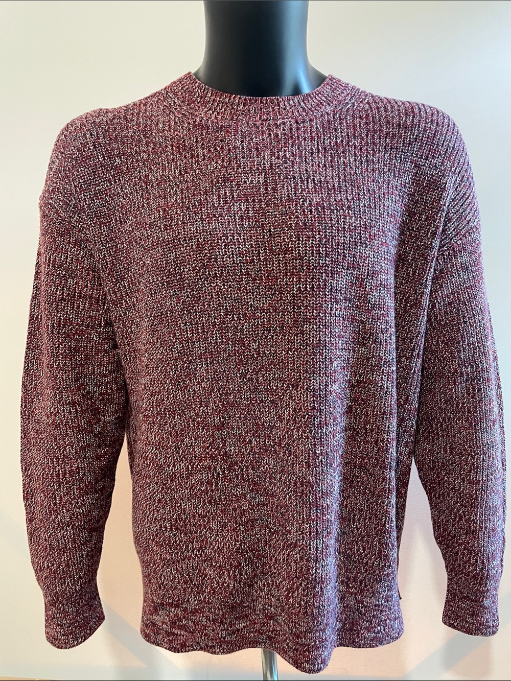 Tommy Hilfiger Men's Marled Wine Crewneck Sweater